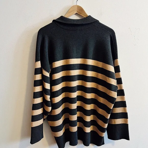 NWT Free People Coastal Stripe Clean Girl Pullover - Picture 5 of 9